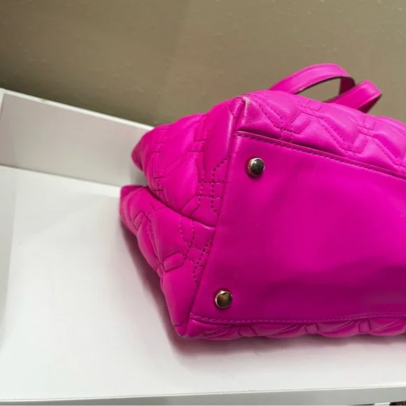 KATE SPADE Hot Pink Maryanne Quilted Leather Turnlock Chain Tote Shoulder Bag - Picture 8 of 11